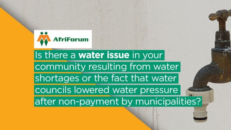 AfriForum Environmental Affairs water shortage petition