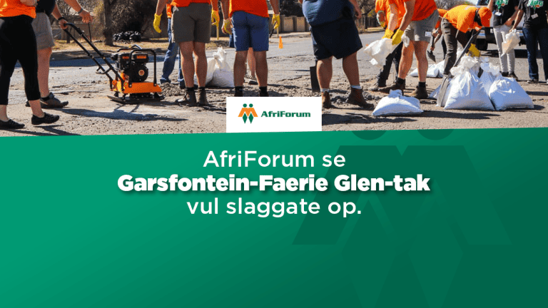 AfriForum se Garsfontein-Faerie Glen-tak vul slaggate op.