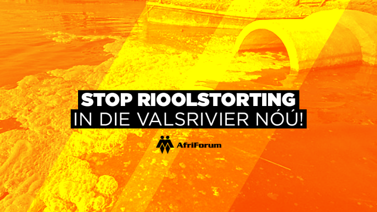 Stop rioolstorting in die Valsrivier nóú!