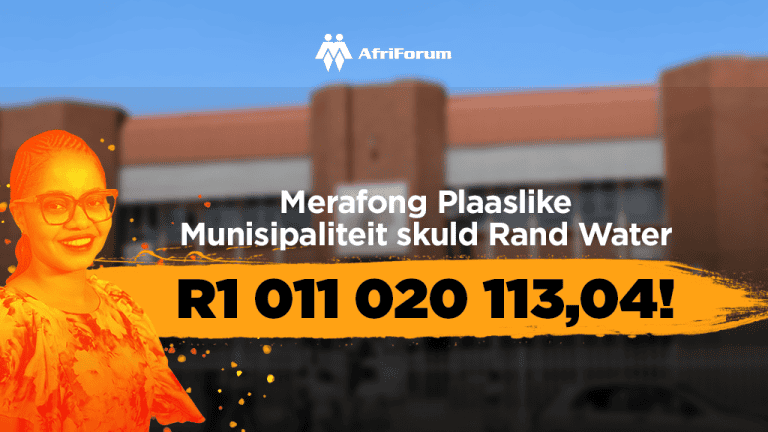 Merafong Plaaslike Munisipaliteit skuld Rand Water R1 011 020 113.04!